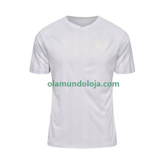 Camisola Dinamarca Homem Equipamento Segundo Copa do Mundo 2022 Manga Curta